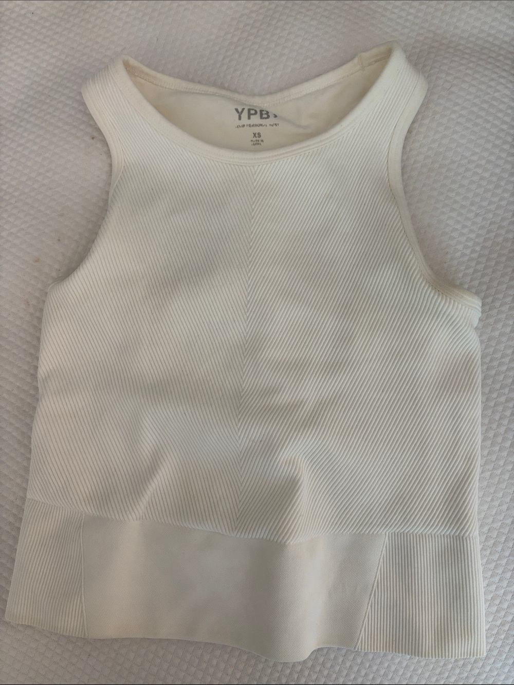 YPB Cream Ribbed Tank Top - Women's XS
